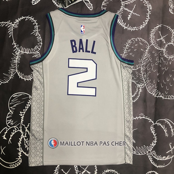 Maillot Charlotte Hornets Lamelo Ball NO 2 Ville Edition Gris